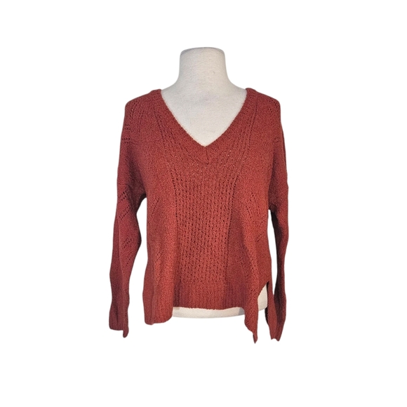 NWT Cupcakes And Cashmere Burnt Orange Pullover Loose Fit Maj Sweater - Picture 5 of 13